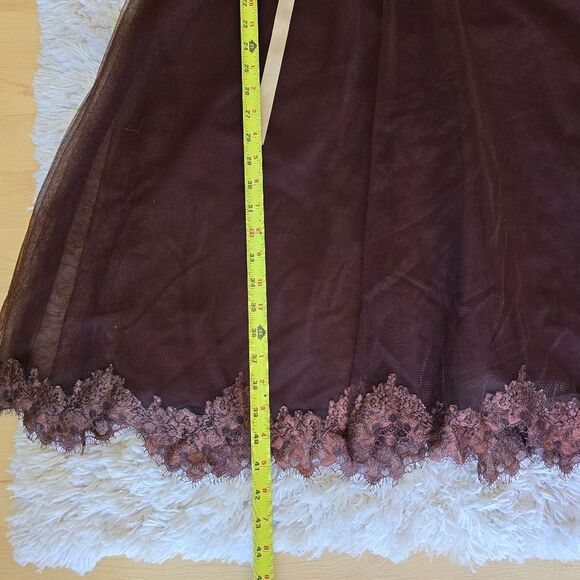 B2 Womens Elegant Brown Strapless Dress Size 14 Renaissance Fairycore - Picture 5 of 10